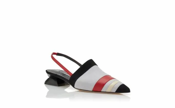 Pumps Women Manolo Blahnik AJRAMBlack Grey Cream And Red Suede Mules Pumps Women Manolo Blahnik AJRAMBlack Grey Cream And Red Suede Mules