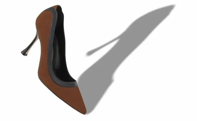 Pumps Women Manolo Blahnik DALINABrown And Black Suede Pumps