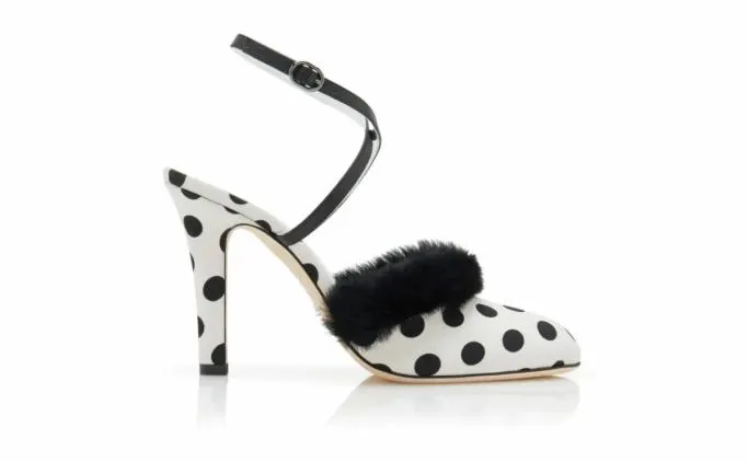 Pumps Women Manolo Blahnik MALIMonochrome Crepe De Chine Polka Dot Pumps Pumps Women Manolo Blahnik MALIMonochrome Crepe De Chine Polka Dot Pumps