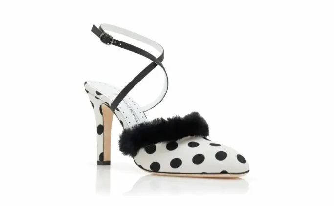 Pumps Women Manolo Blahnik MALIMonochrome Crepe De Chine Polka Dot Pumps Pumps Women Manolo Blahnik MALIMonochrome Crepe De Chine Polka Dot Pumps
