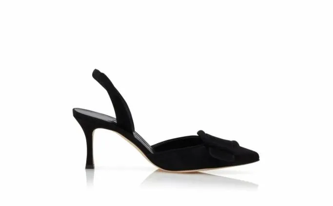 Pumps Women Manolo Blahnik MAYSLIBlack Suede Slingback Pumps Pumps Women Manolo Blahnik MAYSLIBlack Suede Slingback Pumps