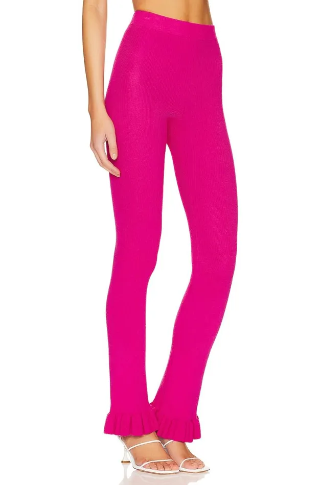 Razi Ruffle Knit Pant Hot Pink Women Lovers and Friends Pants