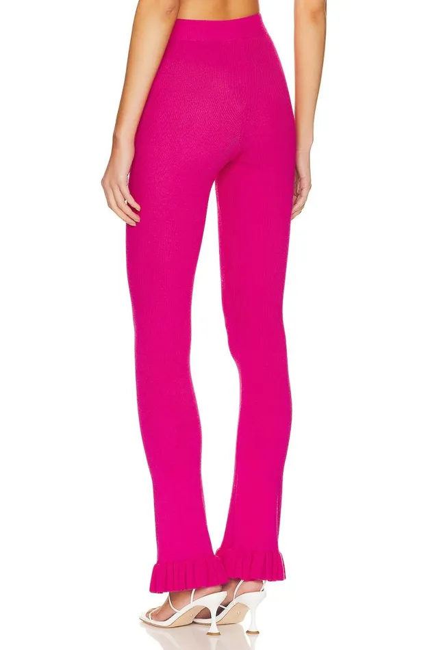 Razi Ruffle Knit Pant Hot Pink Women Lovers and Friends Pants