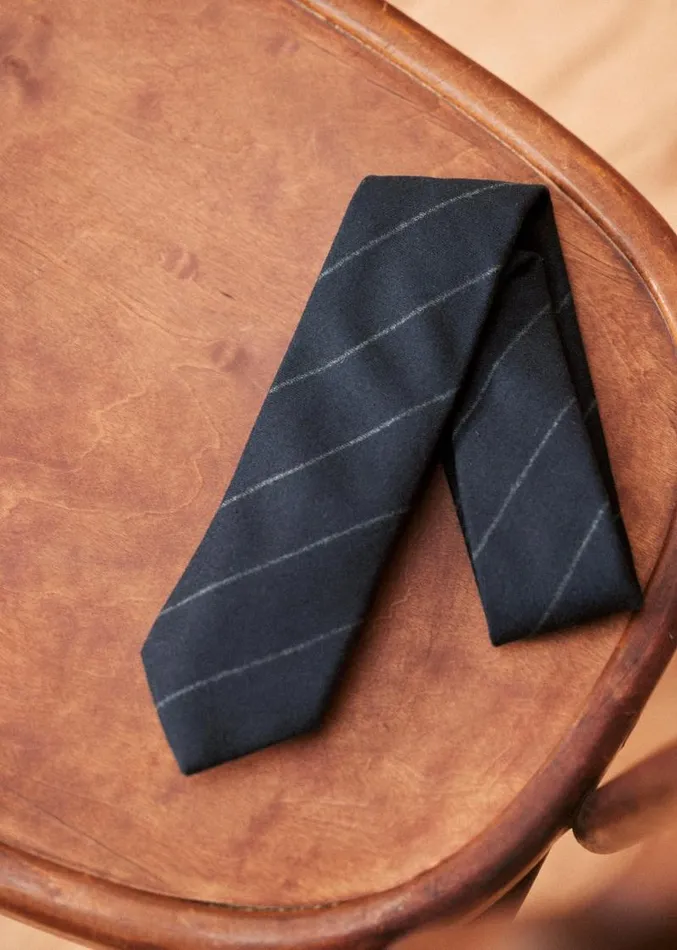 Szane Accessories Mens Fletcher Tie Navy Grey Stripes