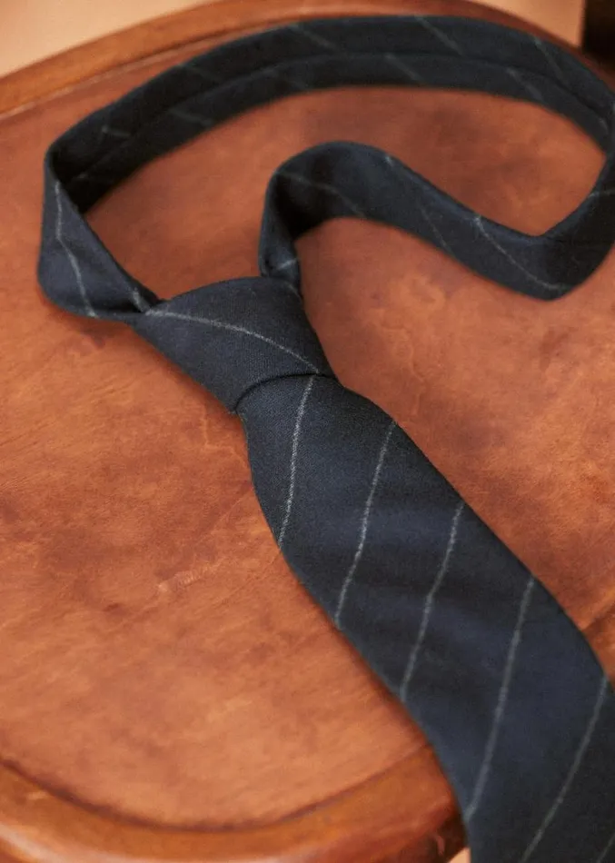 Szane Accessories Mens Fletcher Tie Navy Grey Stripes