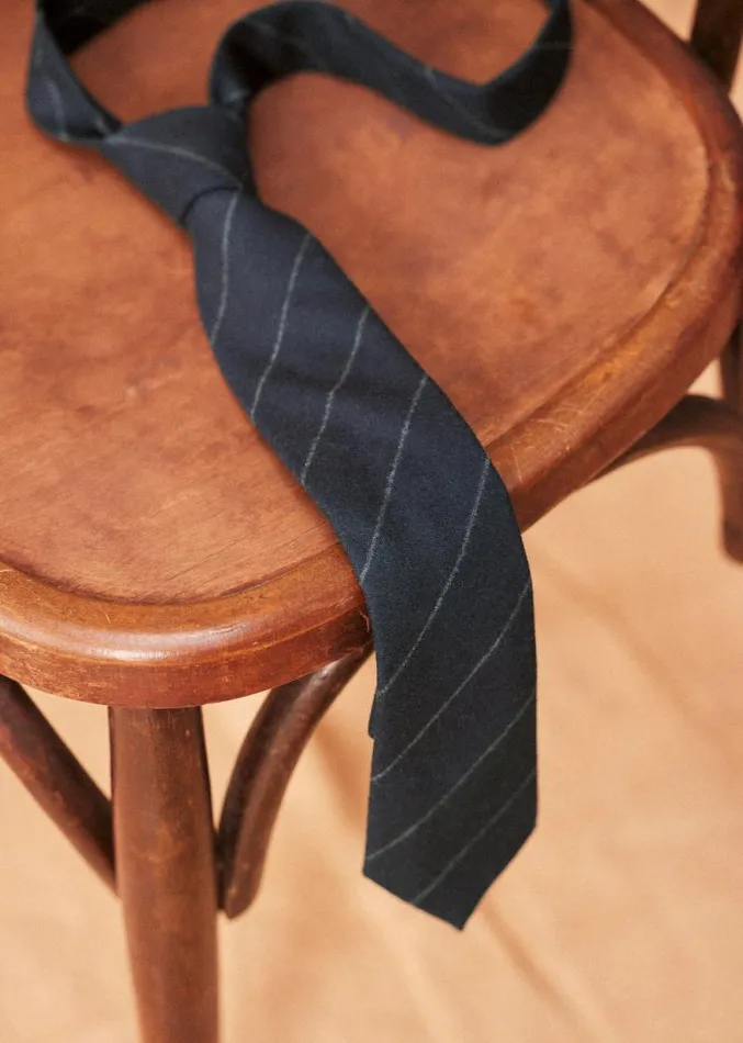 Szane Accessories Mens Fletcher Tie Navy Grey Stripes