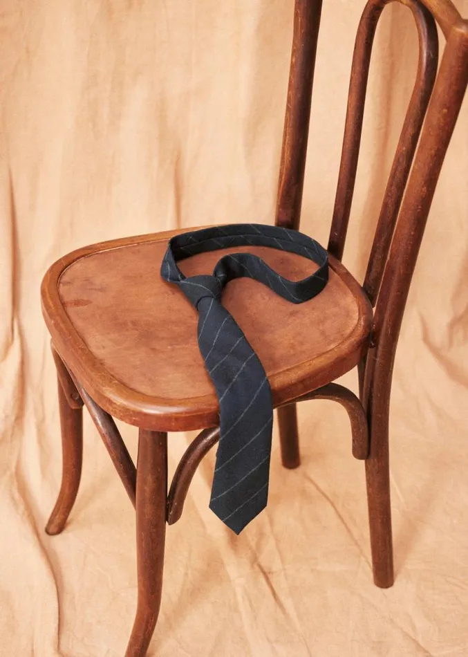 Szane Accessories Mens Fletcher Tie Navy Grey Stripes