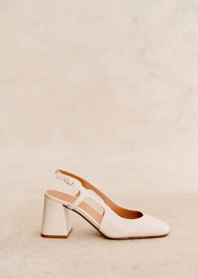 Szane Babies Ballerinas and Pumps Womens Elisa Sling Backs White Lacquer