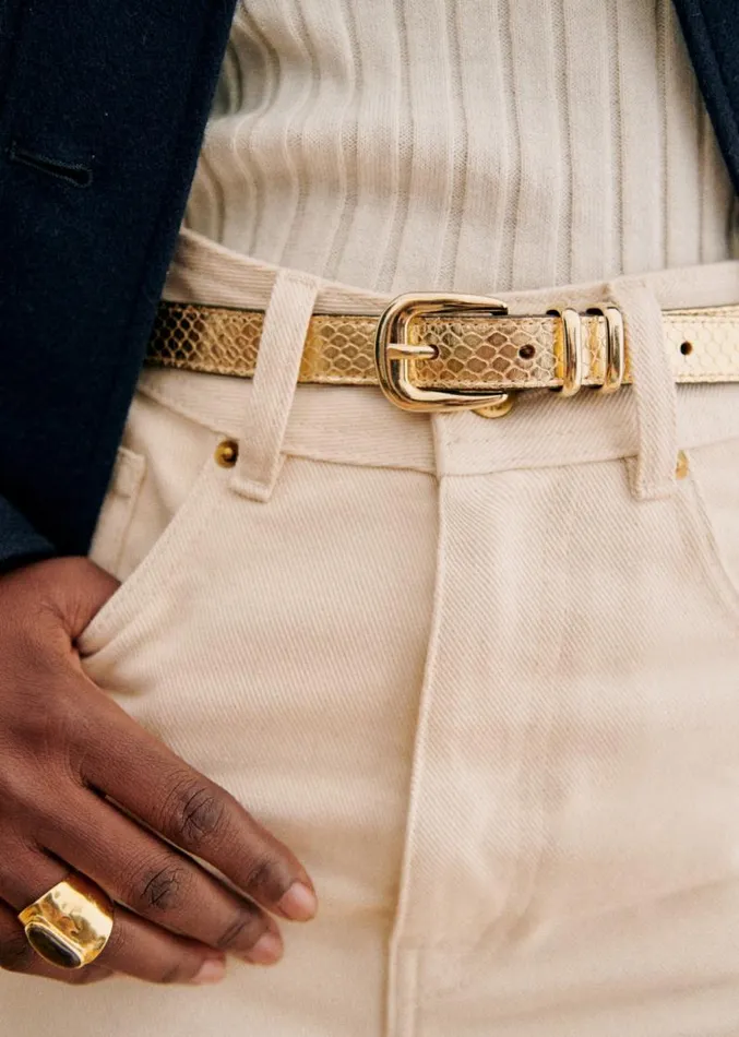 Szane Belts Womens Livie Belt Embossed Gold