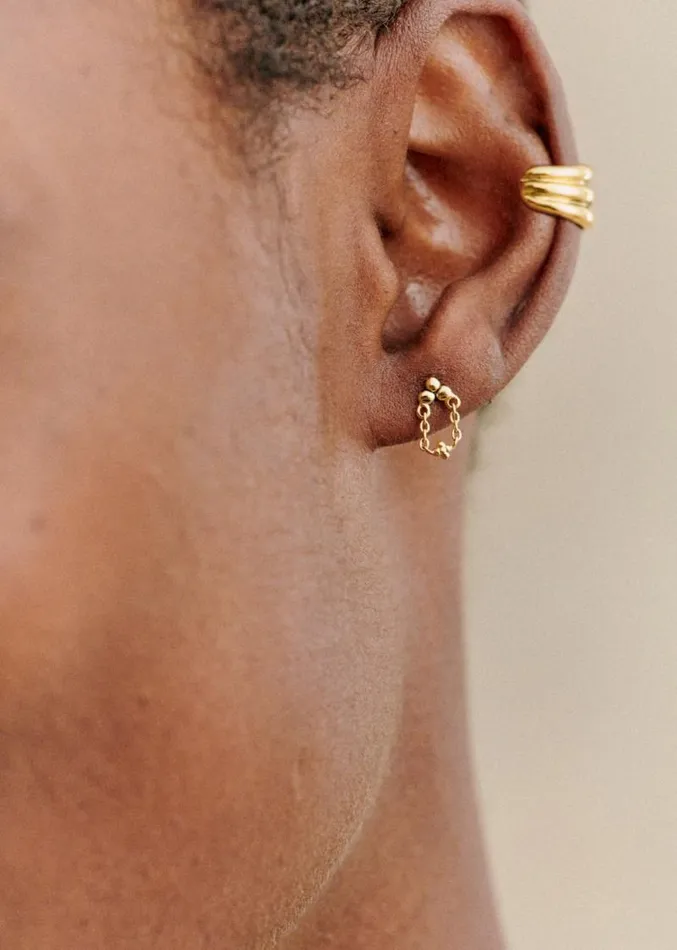 Szane Earrings Womens Andy Earrings Mini Gold Chain