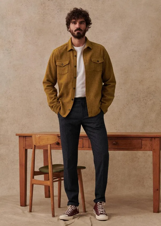 Szane Shirts Mens Ethan Shirt Mustard