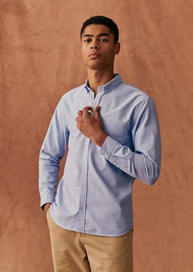 Szane Shirts Mens Oxford Charlie Shirt Light Blue