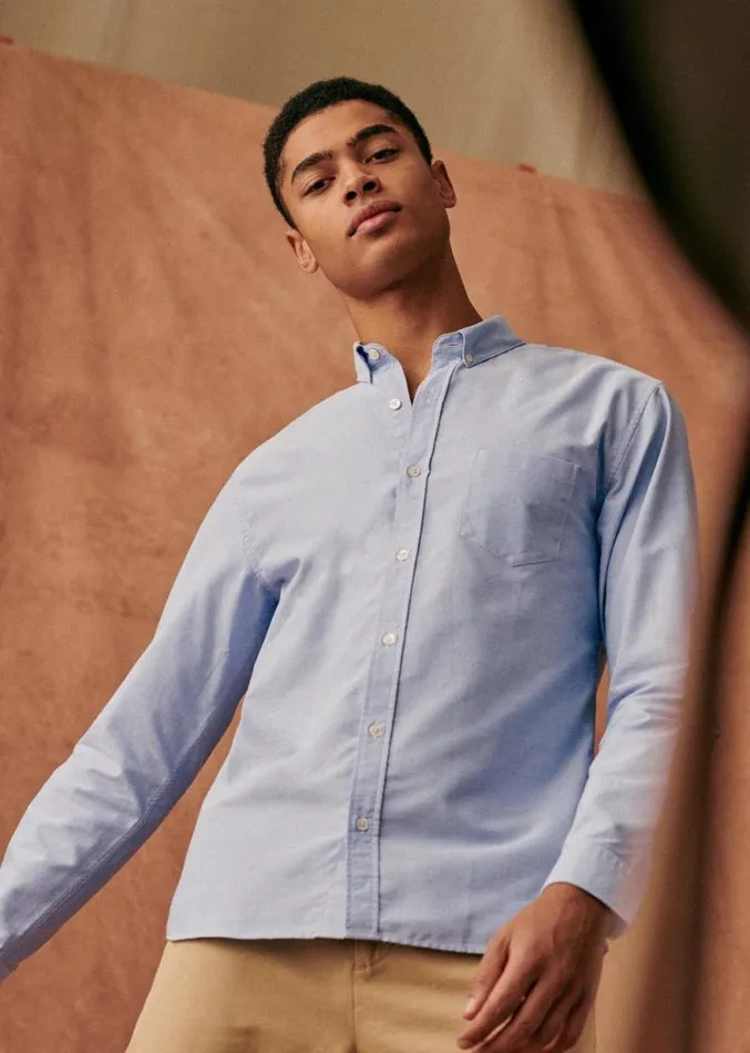 Szane Shirts Mens Oxford Charlie Shirt Light Blue