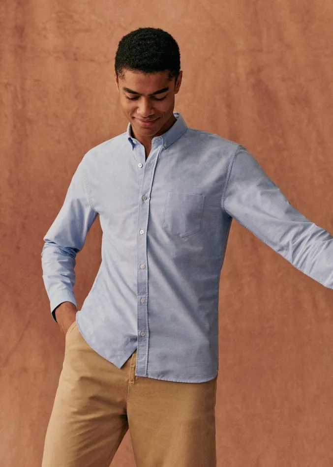 Szane Shirts Mens Oxford Charlie Shirt Light Blue