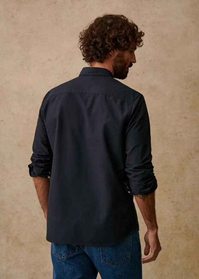 Szane Shirts Mens Oxford Charlie Shirt Navy Blue