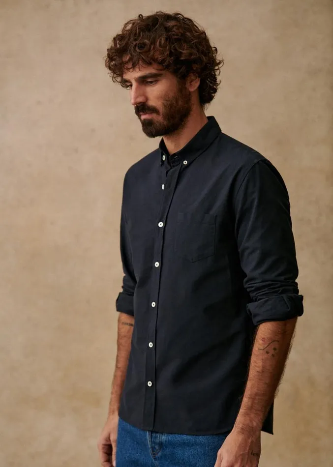 Szane Shirts Mens Oxford Charlie Shirt Navy Blue