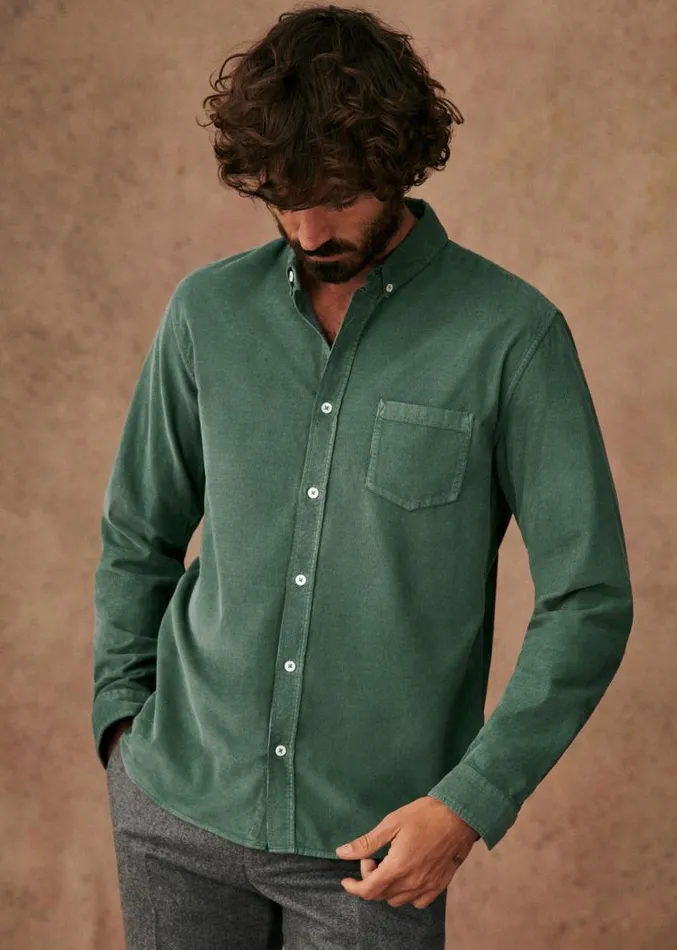 Szane Shirts Mens Velvet Charlie Shirt Steel Blue