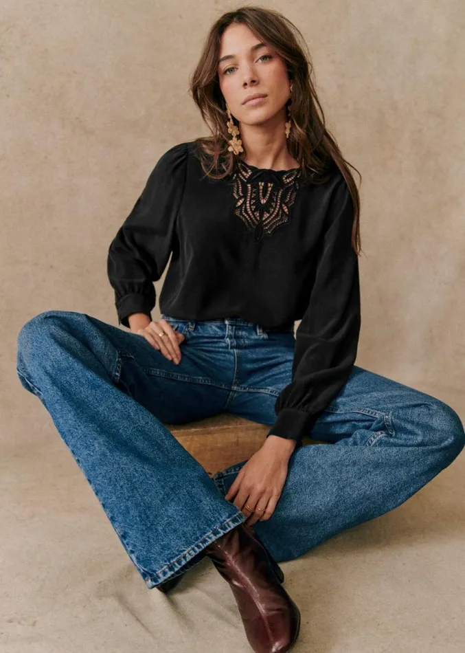 Szane Tops Womens Carlotta Blouse Black