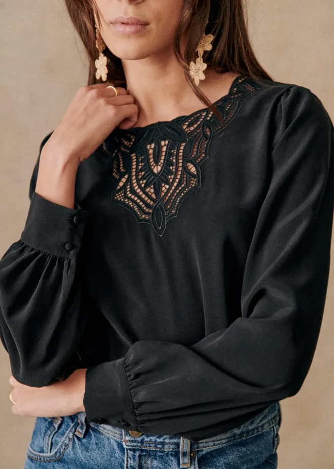 Szane Tops Womens Carlotta Blouse Black