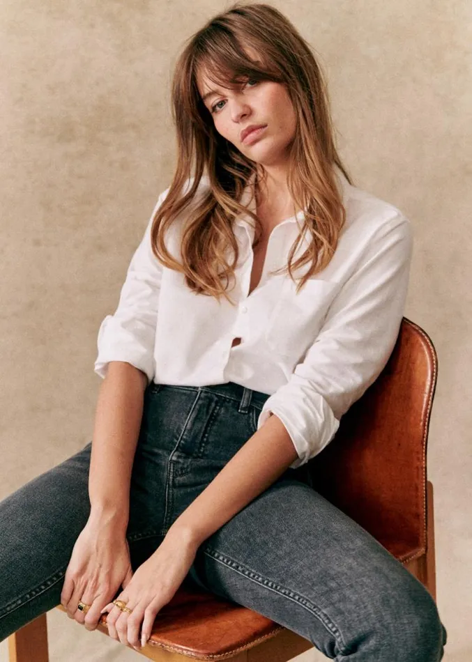 Szane Tops Womens Tomboy Shirt White