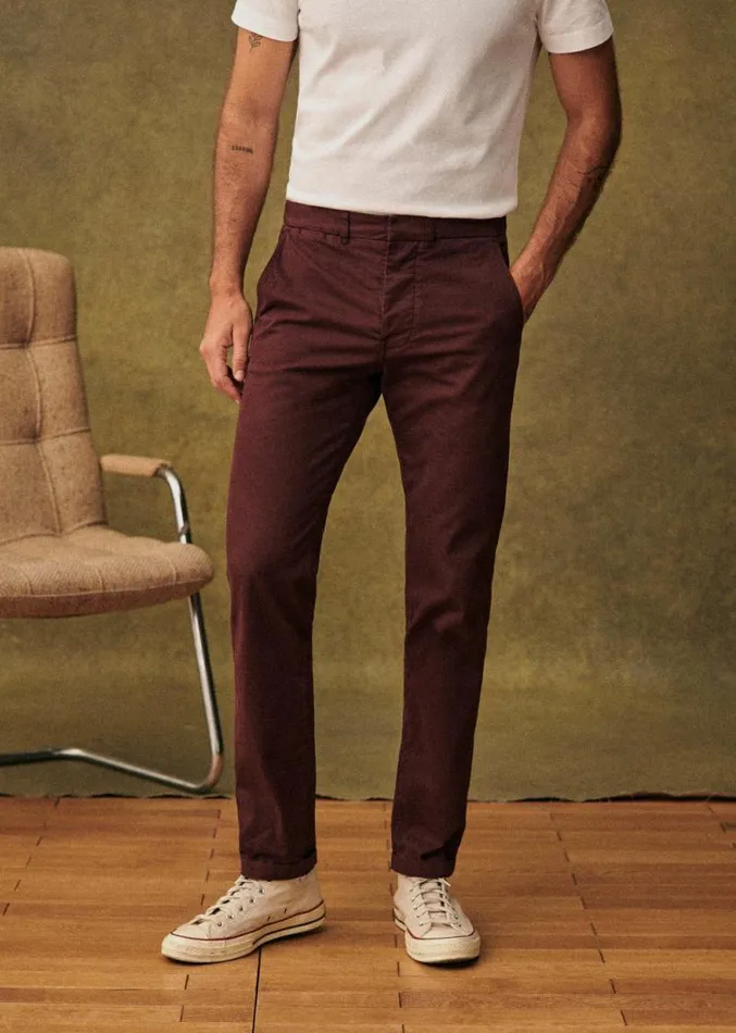 Szane Trousers Mens Tom Chinos Burgundy