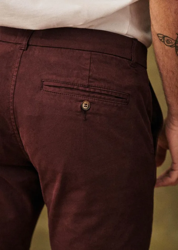 Szane Trousers Mens Tom Chinos Burgundy