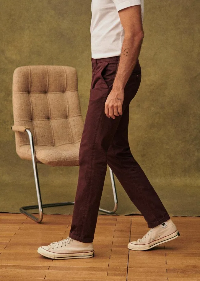 Szane Trousers Mens Tom Chinos Burgundy