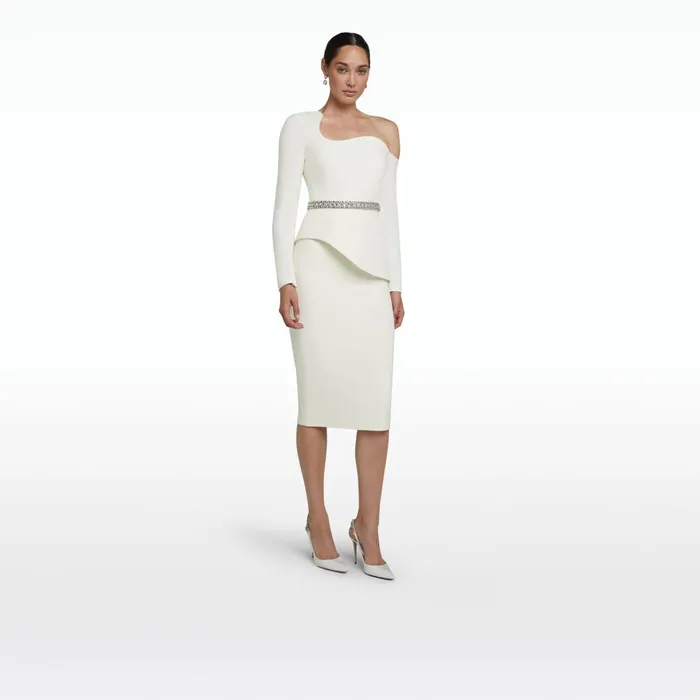 Safiyaa Aime Ivory Top With Embroidered Belt Women Tops