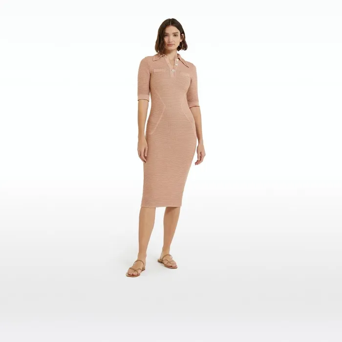Safiyaa Akilah Old Rose Crochet Dress Women Dresses