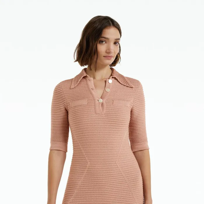 Safiyaa Akilah Old Rose Crochet Dress Women Dresses