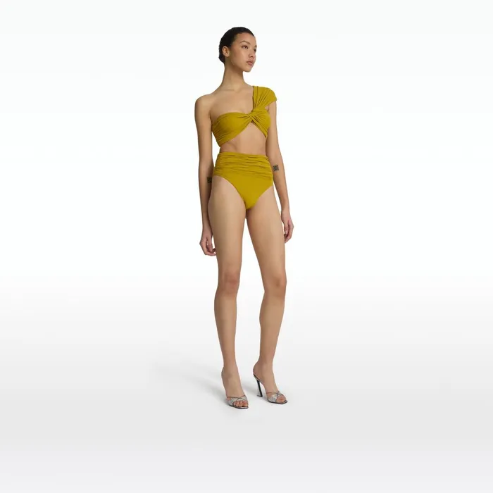 Safiyaa Ariella Chartreuse Bikini Bottom Women Swimwear