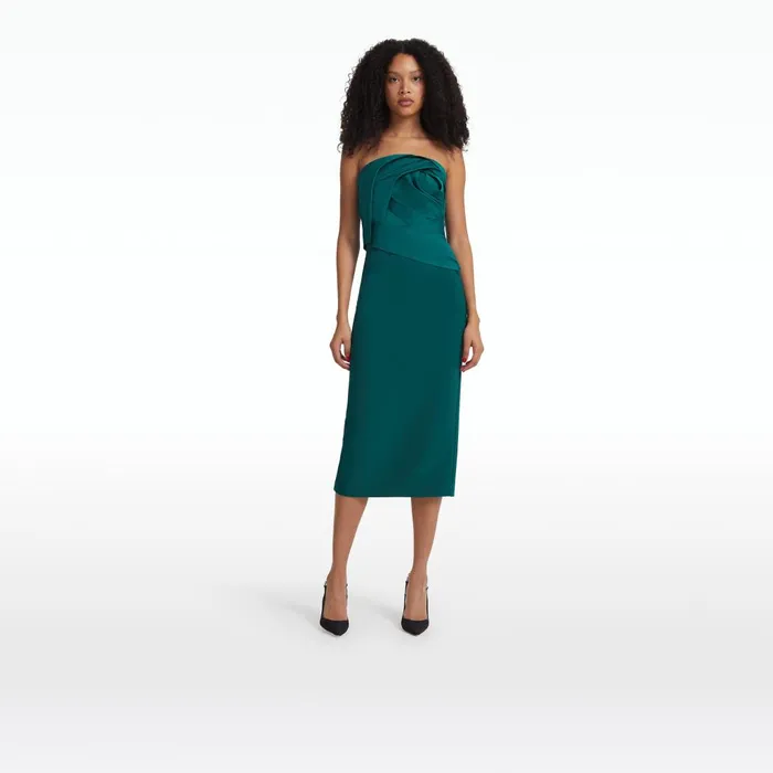 Safiyaa Arla Alpine Green Midi Dress Women Dresses