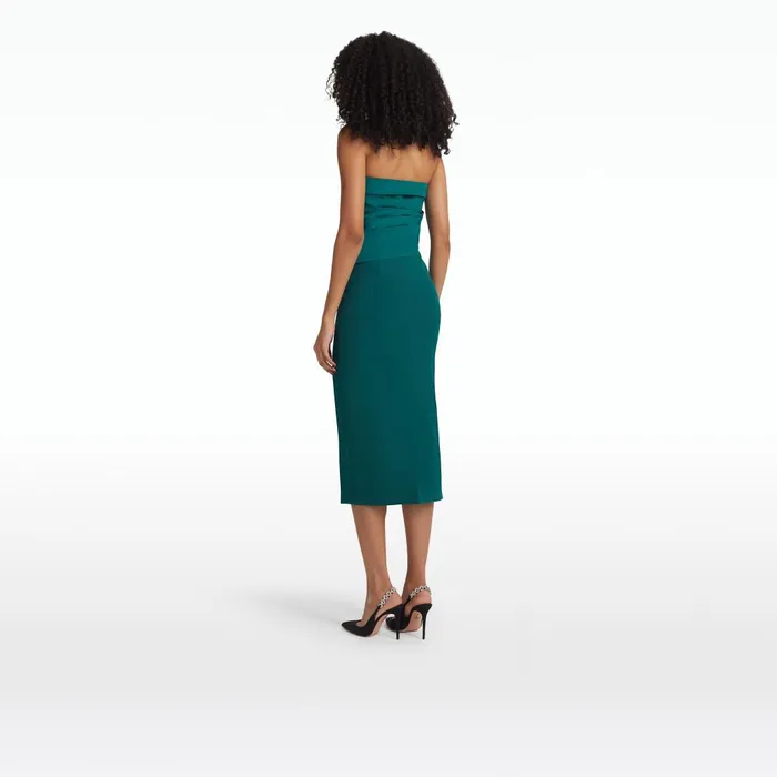 Safiyaa Arla Alpine Green Midi Dress Women Dresses