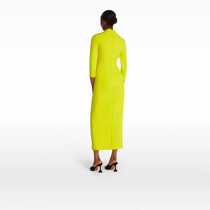 Safiyaa Avery Chartreuse Midi Dress Women Dresses