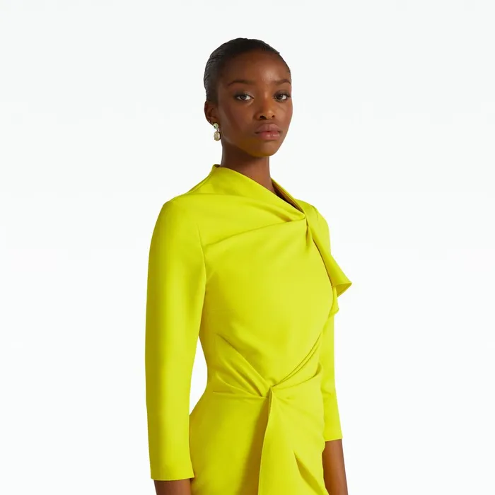 Safiyaa Avery Chartreuse Midi Dress Women Dresses