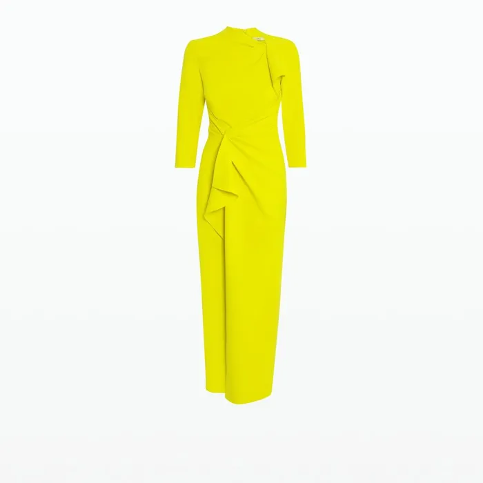 Safiyaa Avery Chartreuse Midi Dress Women Dresses