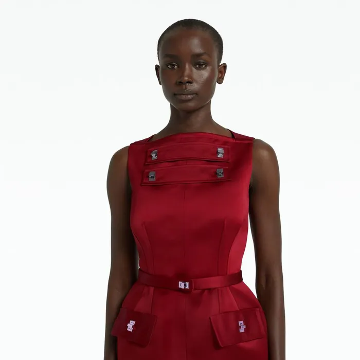 Safiyaa Ayla Swinton Midi Dress Women Dresses