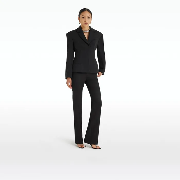 Safiyaa Caprice Black Jacket Women Jackets and Coats
