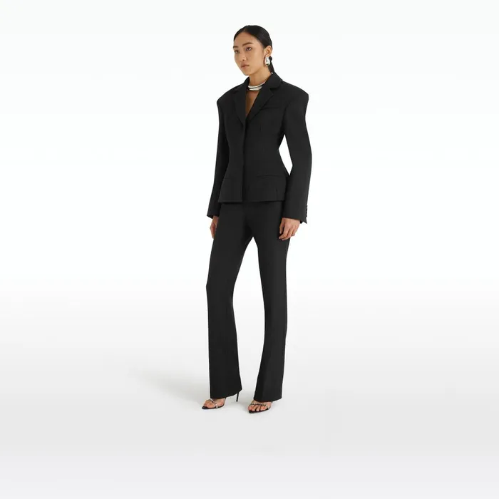 Safiyaa Caprice Black Jacket Women Jackets and Coats