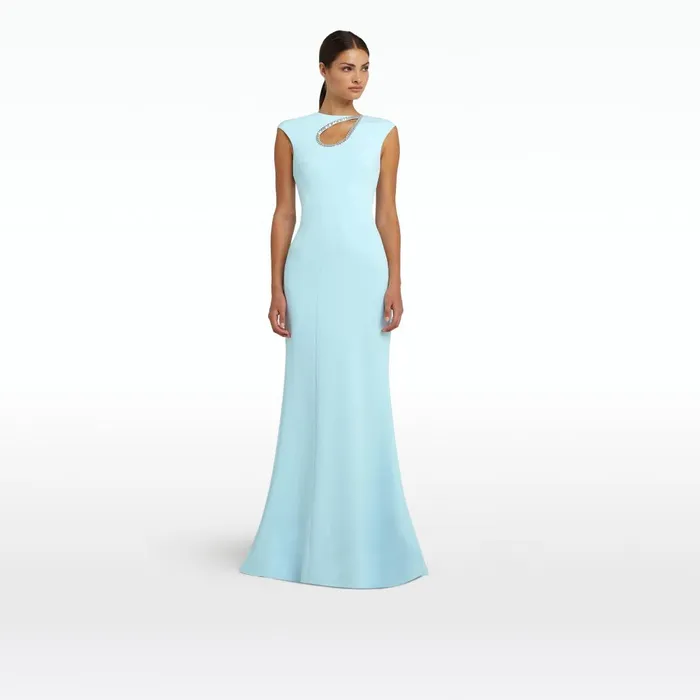 Safiyaa Chantria Baby Blue Long Dress Women Dresses
