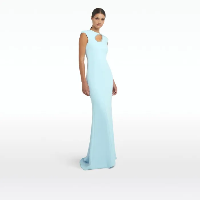 Safiyaa Chantria Baby Blue Long Dress Women Dresses