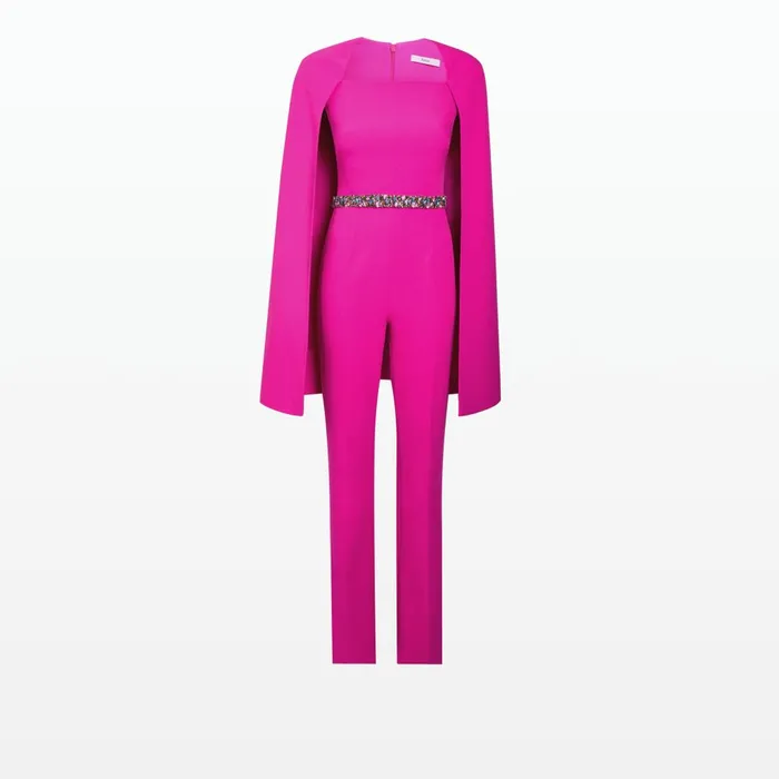 Safiyaa Cinzia Wild Strawberry Jumpsuit With Embroidered Belt Women Jumpsuits