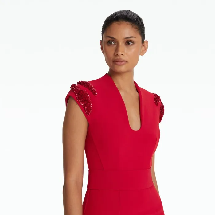 Safiyaa Dana Dazzling Red Long Dress Women Dresses