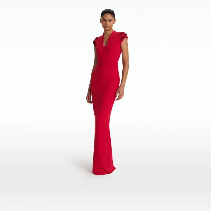 Safiyaa Dana Dazzling Red Long Dress Women Dresses