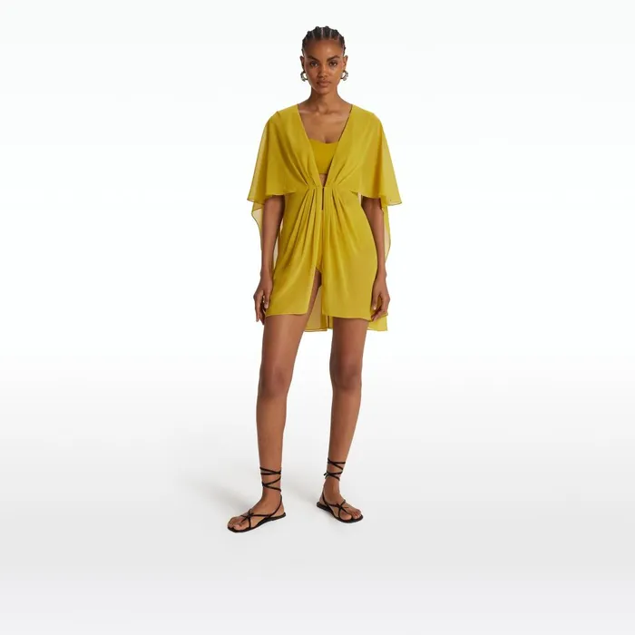 Safiyaa Davey Chartreuse Short Dress Women Dresses