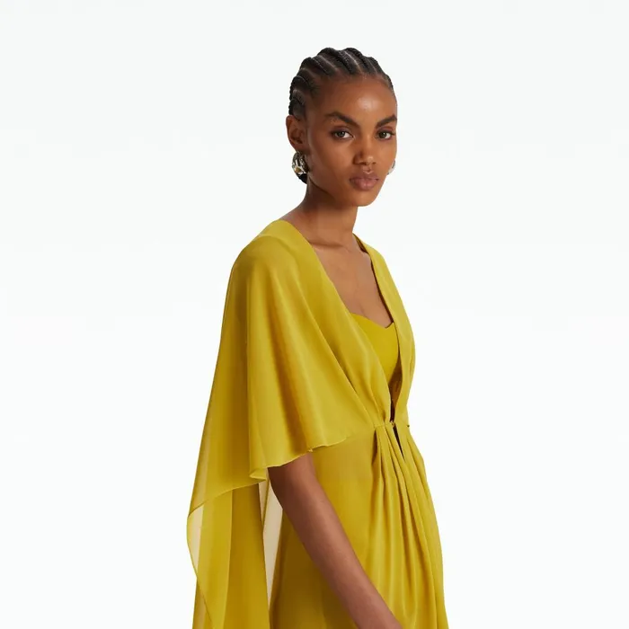 Safiyaa Davey Chartreuse Short Dress Women Dresses