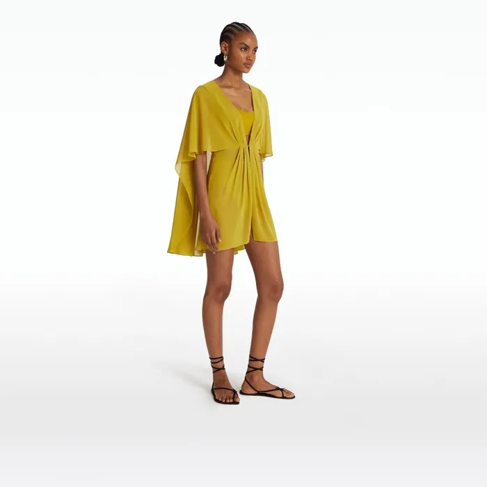 Safiyaa Davey Chartreuse Short Dress Women Dresses