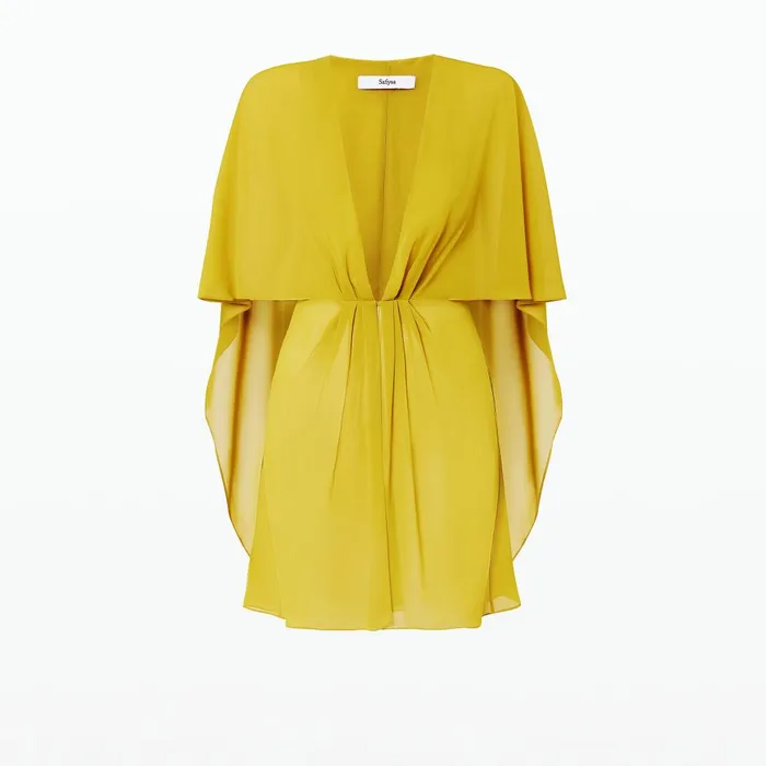 Safiyaa Davey Chartreuse Short Dress Women Dresses