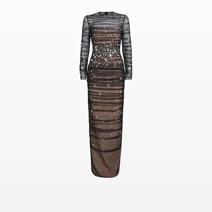 Safiyaa Defne Black Long Dress Women Dresses
