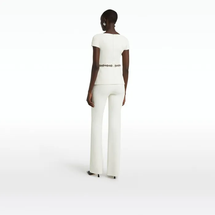 Safiyaa Geena Embroidered Ivory Top Women Tops